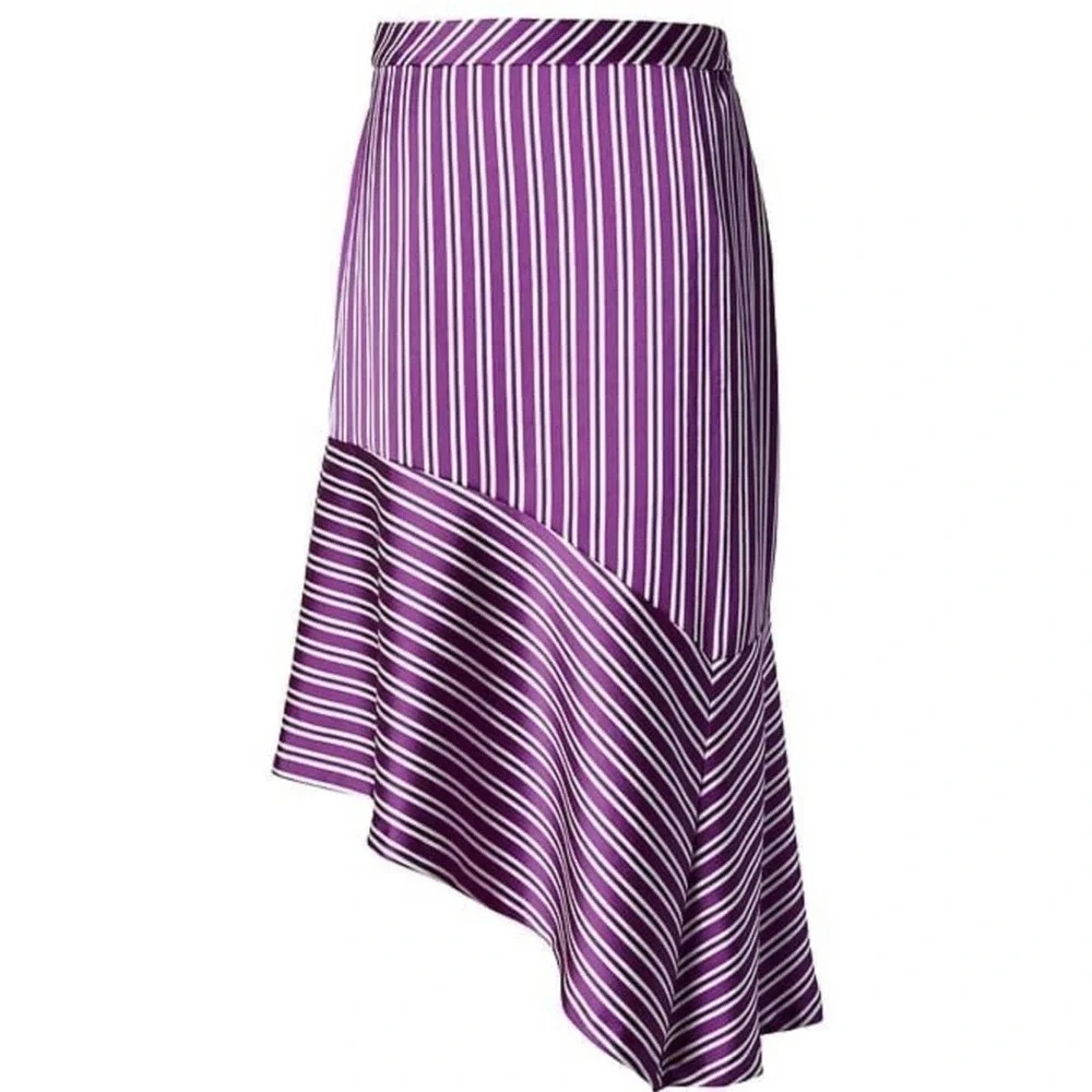 NEW! BANANA REPUBLIC striped asymmetrical skirt 2 petite.
